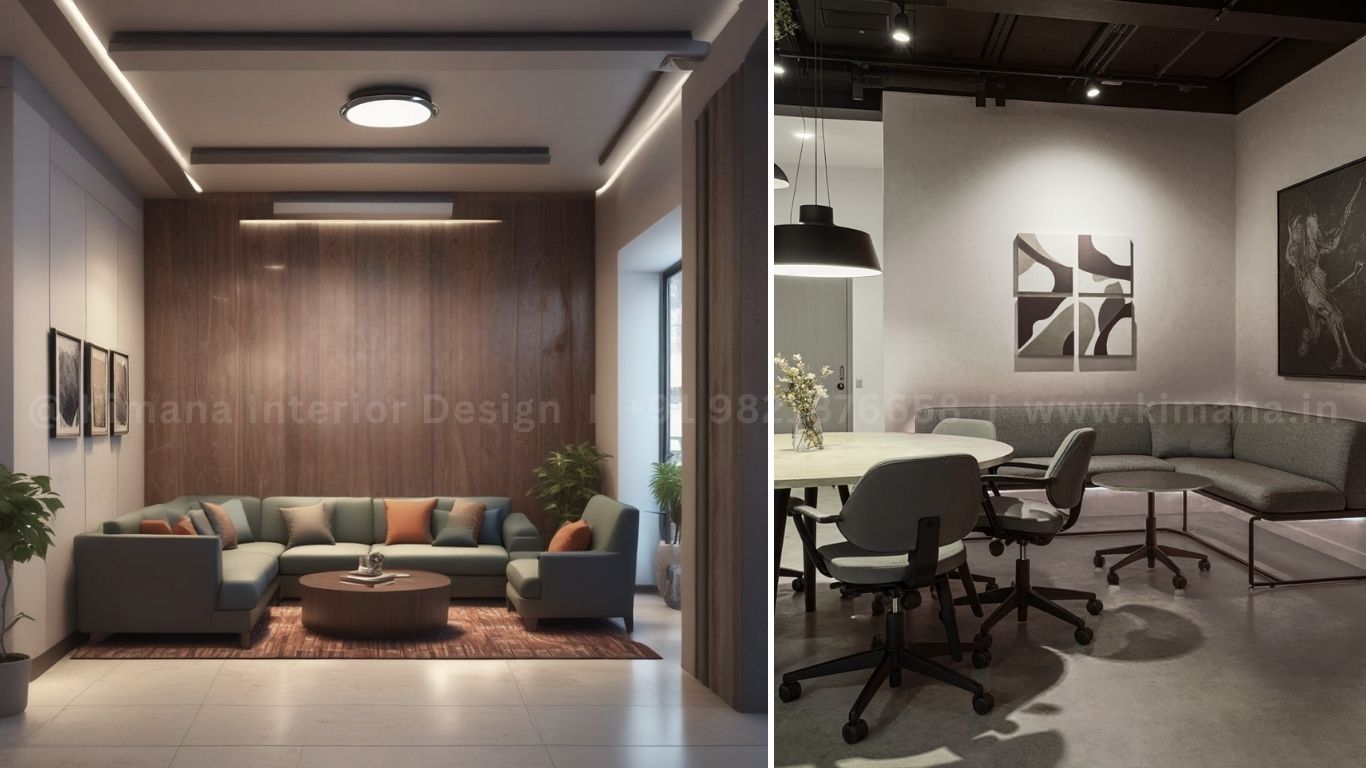 Branding-focused corporate interior design with company identity integration