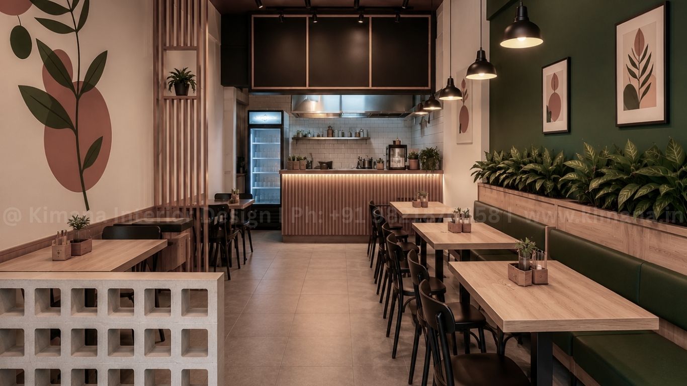 Custom restaurant furniture design with modern dining tables seating and functional layout