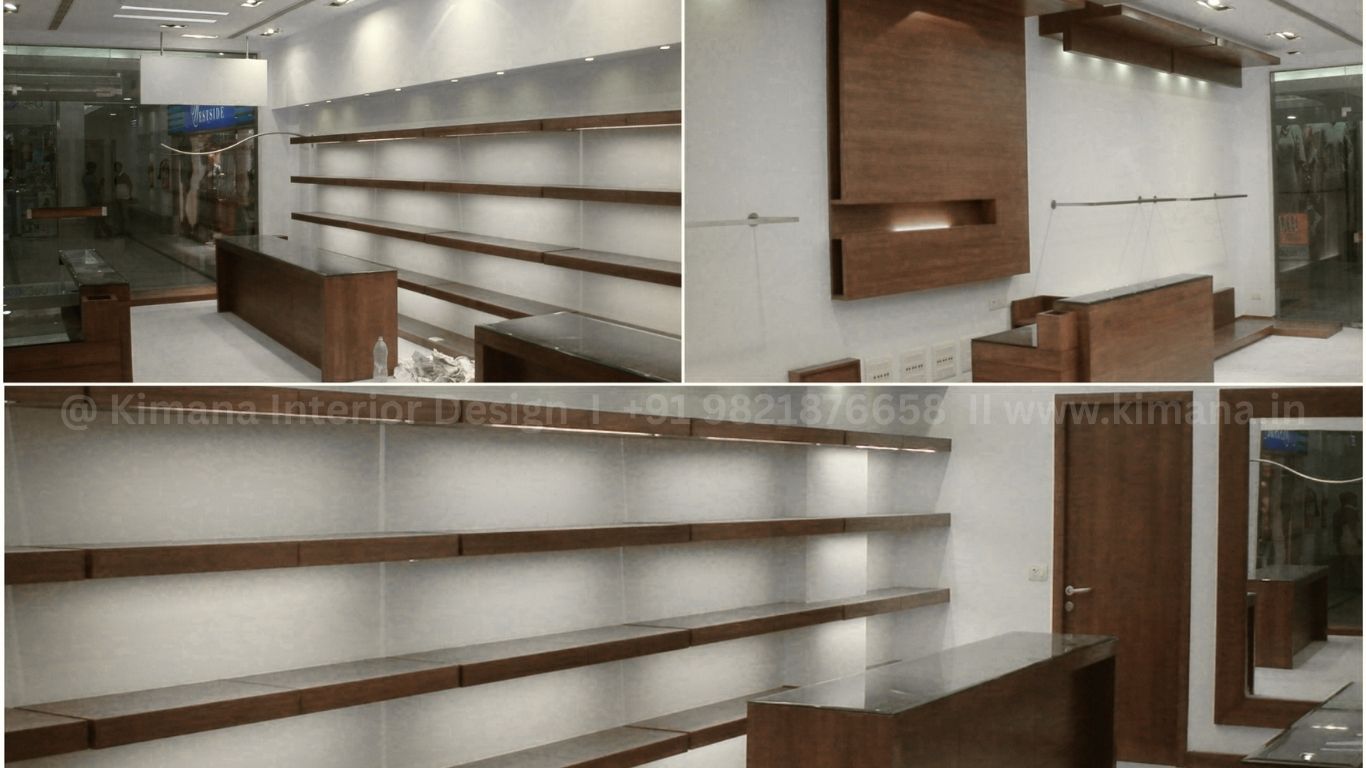 Retail showroom commercial interior design with premium display planning