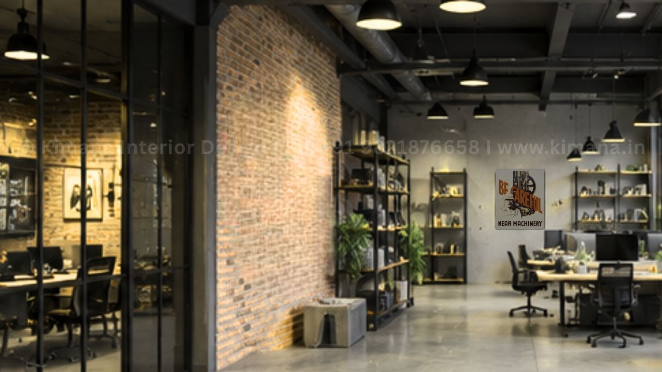 Rustic industrial interior design with exposed brick metal textures and industrial aesthetics