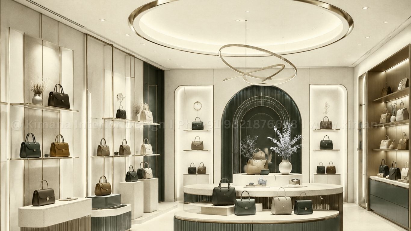 Shop interior decoration with branding elements premium finishes and stylish retail display