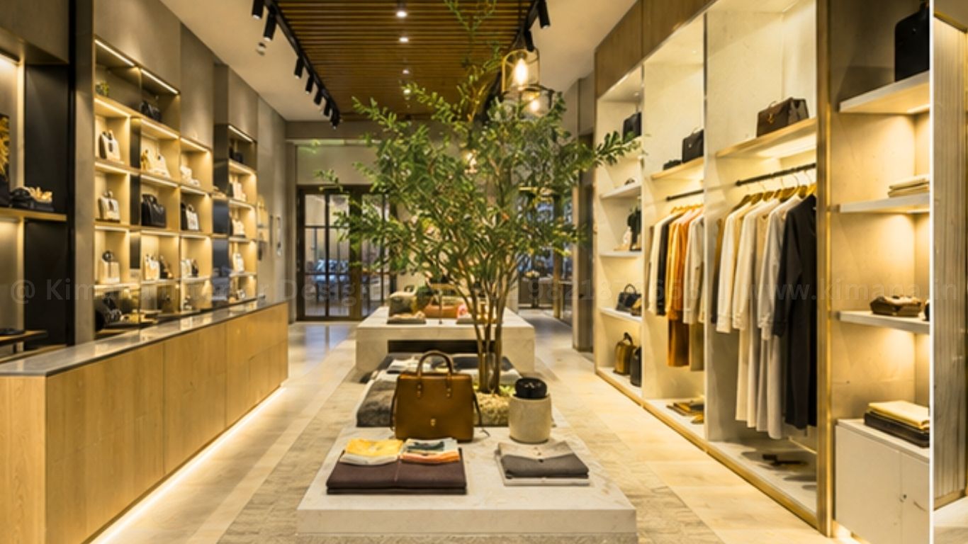 Showroom product display design with visual merchandising and strategic lighting